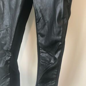 Black faux leather leggings